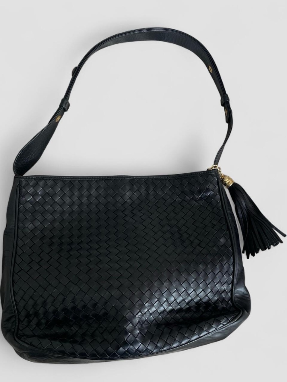 1980s cosci leather woven bag
